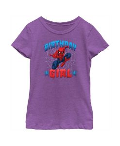 Marvel Girl's Bday Girl Spidey Child T-Shirt