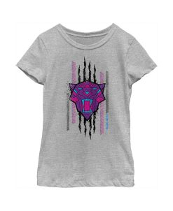 Marvel Girl's Black Panther: Wakanda Forever Geometric Black Panther Icon Scratch Child T-Shirt