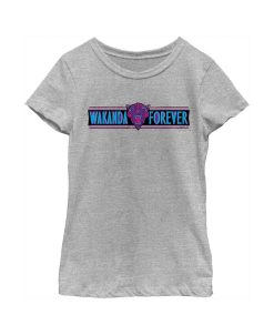 Marvel Girl's Black Panther: Wakanda Forever Logo Banner Child T-Shirt