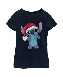 Disney Girl's Lilo & Stitch Santa Surprise Child T-Shirt