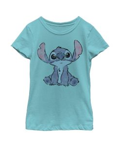 Disney Girl's Lilo & Stitch Watercolor Stitch Child T-Shirt