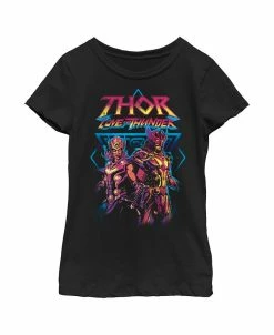 Marvel Girl's Thor: Love And Thunder Distressed Main Characters Child T-Shirt
