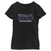 Marvel Girl's Black Panther: Wakanda Forever Yellow And Blue Pattern Logo Child T-Shirt