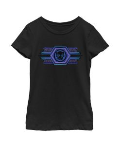 Marvel Girl's Black Panther: Wakanda Forever Ornate Logo Child T-Shirt