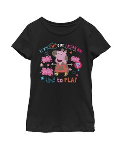 Hasbro Girl's Peppa Pig Let's Put Our Boots On Time To Play Child T-Shirt
