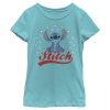 Disney Girl's Lilo & Stitch Red, White, And Blue Stars Child T-Shirt