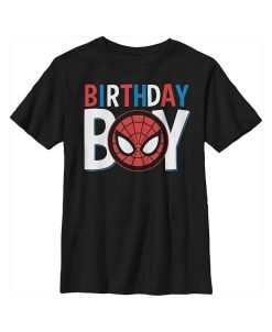 Marvel Boy's Spider-Man Birthday Boy Mask Child T-Shirt