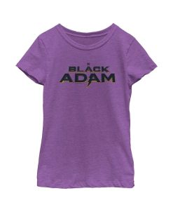 DC COMICS Girl's Black Adam Black Logo Child T-Shirt