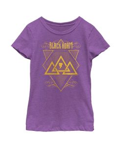 DC COMICS Girl's Black Adam Triangle Strategy Child T-Shirt