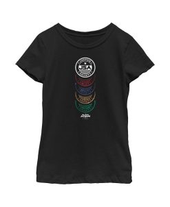 DC COMICS Girl's Black Adam JSA Badge Child T-Shirt