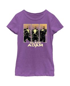 DC COMICS Girl's Black Adam Triple Hero Box Child T-Shirt