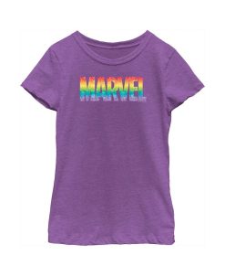 Marvel Girl's Rainbow Logo Child T-Shirt