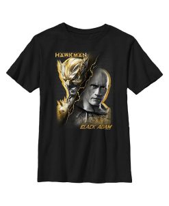DC COMICS Boy's Black Adam Man VS Myth Child T-Shirt