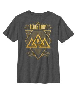 DC COMICS Boy's Black Adam Triangle Strategy Child T-Shirt