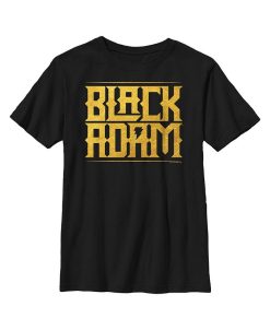 DC COMICS Boy's Black Adam Golden Logo Child T-Shirt