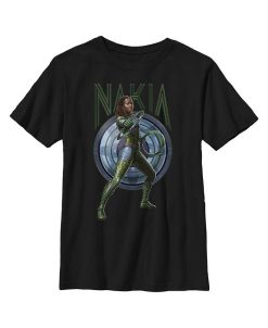 Marvel Boy's Black Panther: Wakanda Forever Nakia Shield Child T-Shirt