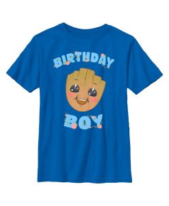 Marvel Boy's Guardians Of The Galaxy Baby Face Birthday Boy Groot Child T-Shirt