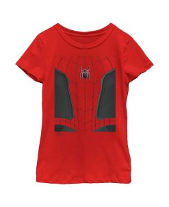 Marvel Girl's Spider-Man: No Way Home New Suit Child T-Shirt