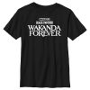 Marvel Boy's Black Panther: Wakanda Forever Black And White Movie Logo Child T-Shirt