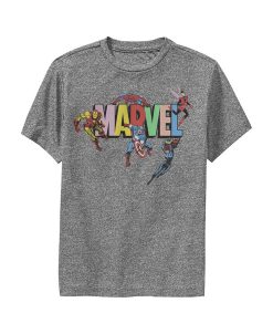 Marvel Boy's Superheroes Of Earth Child Performance Tee
