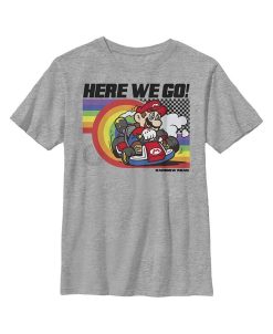 NINTENDO Boy's Kart Rainbow Road Racing Child T-Shirt