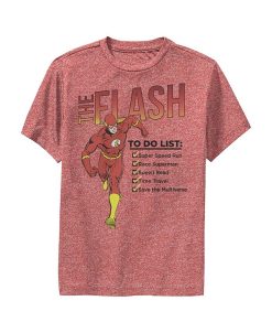 DC COMICS Boy's Justice League Flash To Do List Child Performance Tee