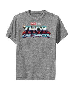 Marvel Boy's Thor: Love And Thunder Classic Logo Child Performance Tee