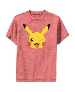 NINTENDO Boy's Pokemon Pikachu Wink Face Child Performance Tee