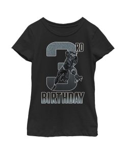 Marvel Girl's Black Panther Action Pose 3rd Birthday Child T-Shirt