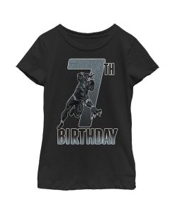 Marvel Girl's Black Panther Action Pose 7th Birthday Child T-Shirt