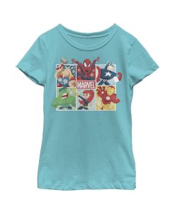 Marvel Girl's Winter Holiday Heroes Child T-Shirt
