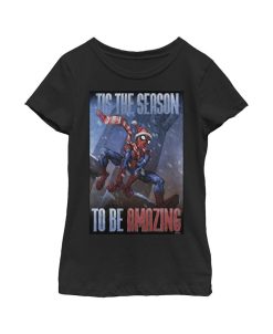 Marvel Girl's Spider-Man 'Tis The Season To Be Amazing Child T-Shirt