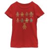 Marvel Girl's Christmas Gingerbread Cookie Avengers Child T-Shirt