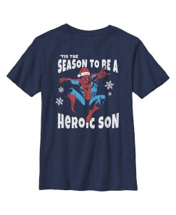 Marvel Boy's Christmas Spider-Man Heroic Son Child T-Shirt