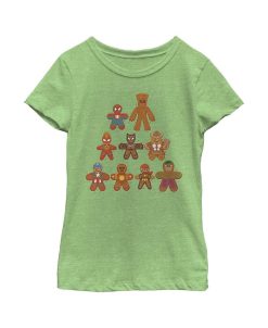 Marvel Girl's Christmas Gingerbread Cookie Tree Child T-Shirt