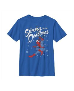 Marvel Boy's Christmas Spider-Man Swing Child T-Shirt