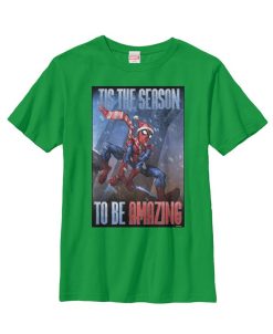 Marvel Boy's Amazing Santa Spider-Man Child T-Shirt