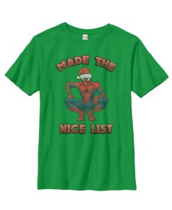Marvel Boy's Christmas Spider-Man Nice List Child T-Shirt