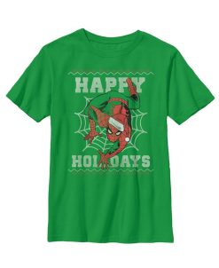 Marvel Boy's Christmas Spider-Man Web Child T-Shirt