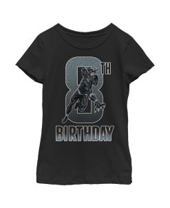 Marvel Girl's Black Panther Action Pose 8th Birthday Child T-Shirt