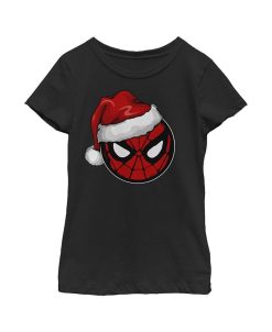 Marvel Girl's Christmas Spider-Man Santa Hat Child T-Shirt