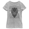 Marvel Girl's Ugly Christmas Panther Mask Child T-Shirt