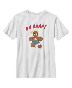 Marvel Boy's Christmas Spider-Man Snap Gingerbread Cookie Child T-Shirt