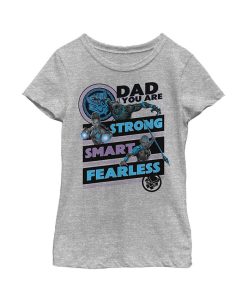 Marvel Girl's Black Panther Dad You Are Strong Smart Fearless Child T-Shirt