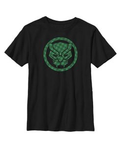 Marvel Boy's St. Patrick's Day Lucky Black Panther Mask Child T-Shirt