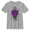 Marvel Boy's Black Panther: Wakanda Forever Geometric Black Panther Icon Scratch Child T-Shirt