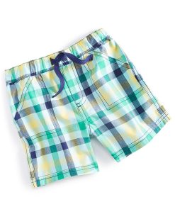 First Impressions Toddler Boys Froggy Plaid Woven Shorts, Created For Macy's