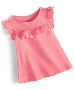 First Impressions Toddler Girls Eyelet Flutter T Shirt, Created For Macy's