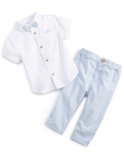 Carter’s Shop 33 First Impressions Baby Boys Seersucker Pants And Shirt, 2 Piece Set, Created For Macy's