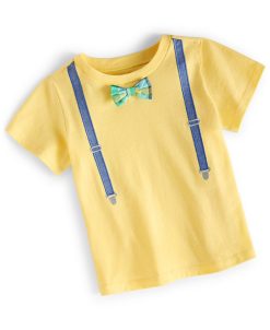 Carter’s Shop 3 First Impressions Toddler Boys Spring Faux Suspenders And Bow Tie T Shirt, Created For Macy's